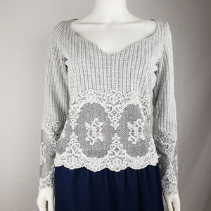 Casadei Long Sleeve Blouse Embroidered detail Sz M